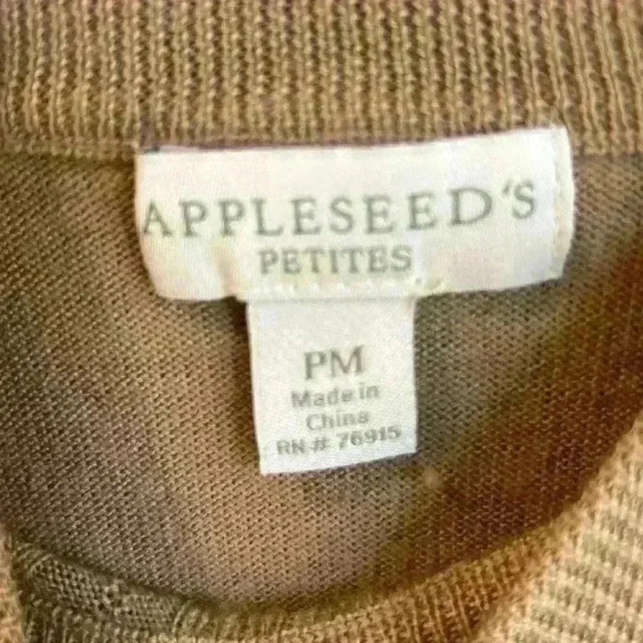 Appleseeds lightweight beige mock turtleneck sweater women’s sz medium petite - Picture 2 of 5